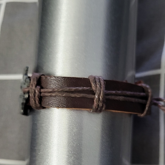 New Unisex Razor blade Leather Bracelet - Picture 4 of 5
